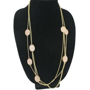 Kohl's Metal Necklace Long Sparkly Ovals Gold & Copper Tone